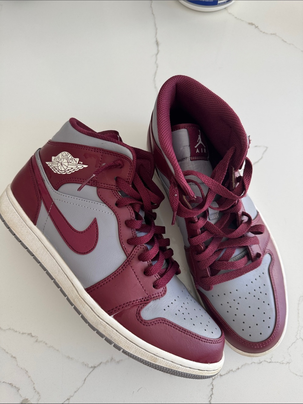 Jordan Men’s Mid-Top Sneakers - Maroon and Gray